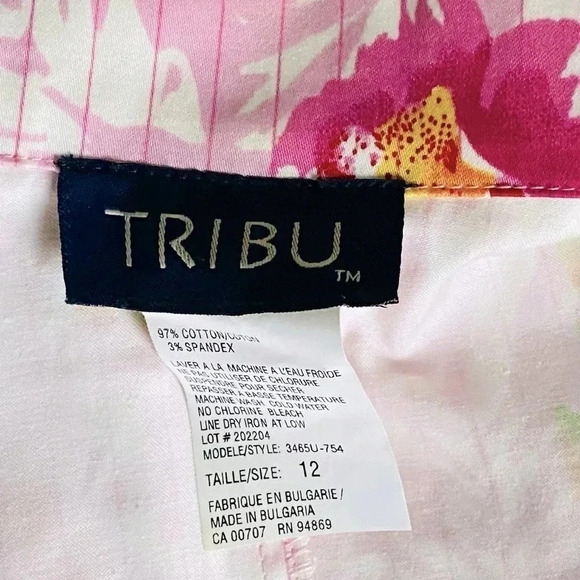 TRIBU | Women’s Pink Floral and Stripped Pattern Women’s Coastal Blazer Size 12 - Picture 6 of 6